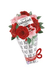 30&quot; Satin Valentine Rose Bouquet Foil Balloon