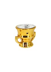 Rahalife Unique Ceramic Incense Burner Bakhoor Burner For Oud, Incense Holder Home Decor, Golden, 1 PC