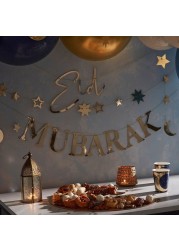 Gold Moon &amp; Stars Eid Mubarak Bunting