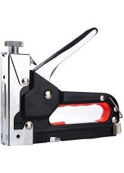 Generic 3-In-1 Staple Gun Upholstery Stapler Heavy Duty Power Crown Shooter Tacker Hand Operated Stainless Steel Nail Gun Tool For Fixing Material Carpentry Furniture Doors And Windows