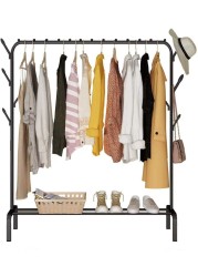 Showay Cloth Rack Cloth Stand Clothes Hanger Stand Clothes Clothes Hanger Dryer Rail With 8Pcs Branch Hook Bottom Storage 110cm Length Large Space For Shoes Clothes Jacket Umbrella Hats Scarf Handbags