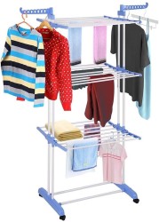 
GStorm Folding 3 Tier Clothes Drying Rack Rolling Blue
