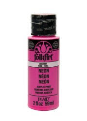 FolkArt Neon Acrylic Paint in Assorted Colors 2 Ounce 2850 Neon Pink