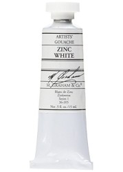 M Graham 12Ounce Tube Gouache Paint Zinc White