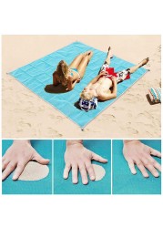 Aiwanto Beach Mat Picnic Mat Sand Proof Lightweight Compact Large Beach Picnic Mat Fast Dry Waterproof Easy Clean Ultra Portable Blanket (Blue, 79"×79")