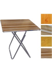 In-House In House Folded Table With Aluminum Framin House Folded Table With Aluminum Frame, 60X60 cm, Square, Assorted Color, Brown