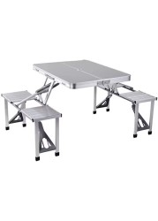 Foldable Chair Outdoor Folding Table And Chair Aluminum Portable Table Set Camping Camping Picnic Table, folding design Easy to Carry
