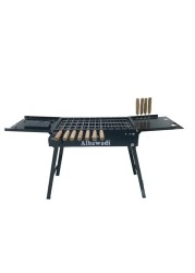 Portable Folding Barbecue Grill with Electric Skewer Camping Charcoal Stove