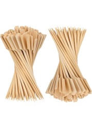 LAVISH Bamboo Skewers [100PCS,9 CM/3.5 Inch] , Sticks for Cocktail, Shish Kabab, Barbeque, Grilling, Appetizers, Food Picks, Wide Flat Paddle Wooden Sticks