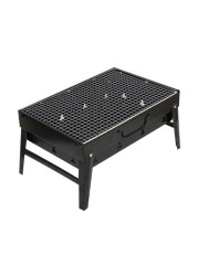 Generic Portable Charcoal Barbecue Grill Black/Silver 440X305X75mm