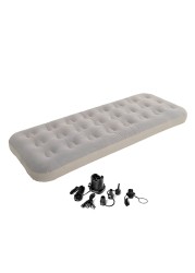 Manful Inflatable Mattress With Pump Portable Outdoor Air Mattress Foldable Single Thickened Flocking Mattress For Outdoor And Home