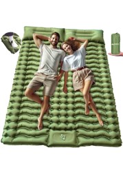 IFORREST Ultralight Double Sleeping Pad Fast 30s Foot Pump Inflation Air Mat Ergonomic EggShaped Camp Mattress Builtin Pillow Ideal for Camping Backpacking Travel