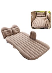 Generic-Yellow Portable Car Mattress Foldable Cushion Air Bed Inflatable Mattress Car Bed with Air-Pump Camping Travel Mattress