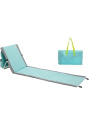 Portable Beach Lounge Chair, Backpack Reclining Beach Mat Chairs for Adults Lightweight with Storage Pouch for Camp/Lawn/Outdoor/Travel/Picnic/BBQ, Foldable Camping Sand Chairs