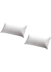 Comfy Set of 2 Hotel Quality Stripe Pillow - White