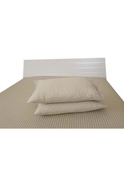 Generic 2-Piece Hotel Linen 100% Cotton 250Tc 1cm Stripe Pillow Cover Set Cotton Stone 50X75cm