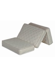 Dream Bell 3-Piece Medicated Quilted Folding Mattress Cotton White Single 180x90x7 cm