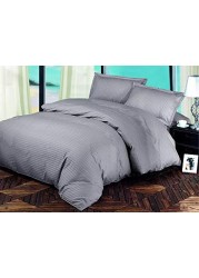 6 pcs Grey Stripe Bedsheet &amp; Duvet cover Set
