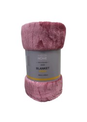 LA Collection 280 GSM Polyester Blanket King Light Mauve 220x240cm 1552g