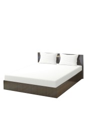 KLUB LINEN Stripe Microfiber White Fitted Sheet -King 180 x 200 cm
