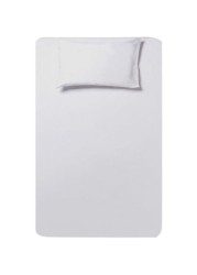 2-Piece Solid White Bedsheet Set Cotton Single Size 180 TC 41103 White