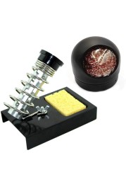 Jiayouy Soldering Iron Holder Solder Iron Stand Black Base and 1PC Ball Shell Holder with Soldering Tip Cleaner