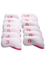 12 Pcs Golf Club Iron Head Covers Neoprene Iron Cover 3LW Protect Case