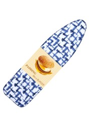 Ironing Board Cover and pad - 15 x 54 Thick Padding 4 Layers with 2&quot; Elastic, Stain Resistant &amp; Durable Scorch, 2 Click Buckles for Smooth Iron/Easy Installation, Blue Brushstrokes