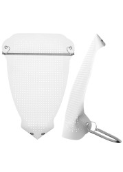 Cunhill 2 Pieces Ironing Shoe Cover Ironing Accessories Iron Soles Aluminum Material Electric Iron Assistant Tool Safe Slip on for Electric Iron Sole Quick Install Cover Most Standard Size Iron