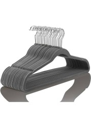 Velvet non-slip Suit Clothes Hangers,360&deg; rotating hook (50pc, Grey)