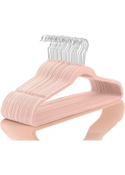 Velvet non-slip Suit Clothes Hangers,360&deg; rotating hook (50pc, Pink)