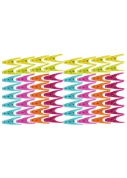 64 Plastic Clothespins w 6 Bright Colors Clothes Pin Laundry Bag Clip Chip Clip Sealer Ect