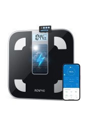 RENPHO Scale for Body Weight Battery-Free Solar Power Digital Bathroom Smart Scale - Black