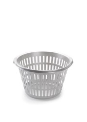 Plastic Forte Round Laundry Basket, Silver