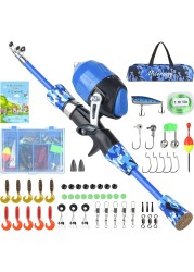Milerong Kids Fishing Rod Kids Fishing Pole Portable Telescopic Fishing Rod and Reel Combo Kit for Boys Girls Youth with Spincast Fishing Reel Fishing Tackles Fishing Lures Fishing Lines