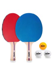Franklin Sports Ping Pong Paddle Set with Balls 2 Player Table Tennis Paddle Kit with 2 Paddles 3 Balls Included Red Blue