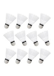 Lavish 12Pcs White Badminton Plastic Shuttlecocks