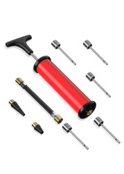 Motorenbau Ball Pump Sports Ball Pump with 5 Needles Nozzle Extension Hose Push Pull Inflator System Perfect for Volleyball Basketball Football Soccer Water Polo Swim Inflatables