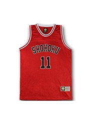 Men&#39;s Red 11st Basketball Jersey Kaede Rukawa Cosplay Shirt (L)