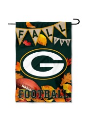 WinCraft Green Bay Packers Fall Leaves Decorative Football Garden Flag Double Sided Banner