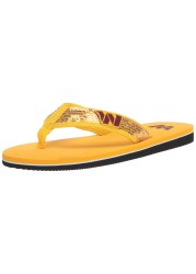 FOCO Women&#39;s NFL Logo Sequin Strap Sandals Flip Flops, Team Color, 9-1798