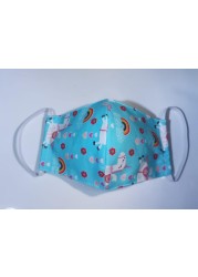 Pikkaboo Washable Mask - Unicorn Blue Love Kids