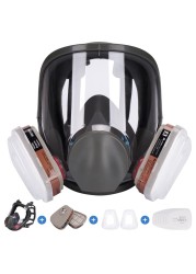 Cakomala 6800 Reusable Gas Mask with Filter Full Face Respirtor Organic Vapor Cover Mask Dustproof Face Cover for Paint SprayChemical Work Protection
