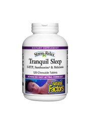 Natural Factors StressRelax Tranquil Sleep Chewable Supports the Full Sleep Cycle 120 Count Pack of 1