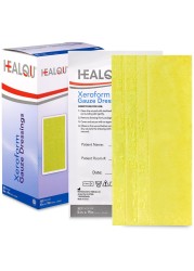 HEALQU Xeroform Petrolatum Dressing 5x9 - Box of 25 Sterile Vaseline Gauze Occlusive Strip 3% Bismuth Tribromophenate &amp; Petrolatum - Fine Mesh Gauze for Wounds, Lacerations, Burns &amp; Skin Grafts