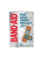 BandAid Brand Pro Heal Adhesive Bandages with Hydrocolloid Gel Pad Clinically Tested Better Healing of Minor Wounds Waterproof Bandages Sterile First Aid Bandages All One Size 10 ct