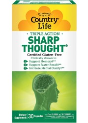 Country Life Triple Action Sharp Thought Capsules 30&#39;s