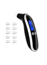 Ketone Breath MeterProfessional Digital Ketone Breath Analyzer Testing Ketosis with 10 MouthpiecesBlack