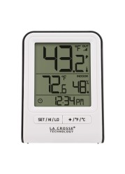 La Crosse Technology Wireless Indoor/Outdoor Temperature Monitor with Hi/Low Records, Humidity, 12/24 Hour Time - 330 Foot Transmission Range
