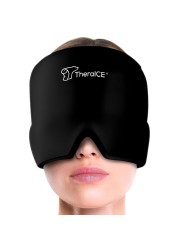 TheraICE Rx Form Fitting Gel Ice HeadacheMigraine Relief Hat Cold Therapy Migraine Relief Mask Comfortable Strechable Ice Pack Eye Mask for Puffy Eyes Tension Sinus Stress Relief